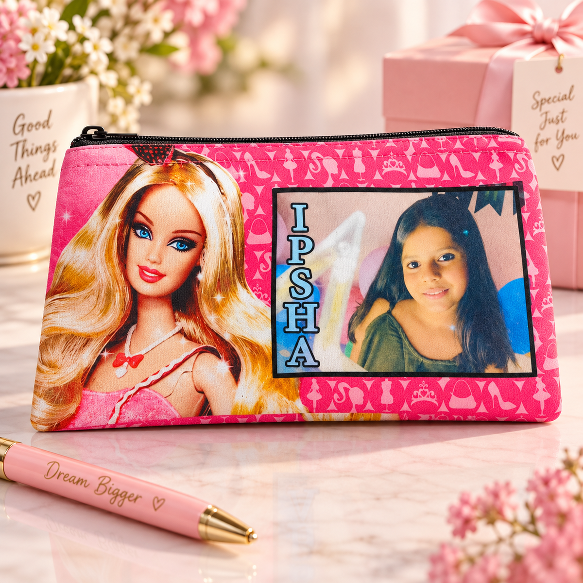 Personalized Kids Photo Pencil Pouch — supplied product example