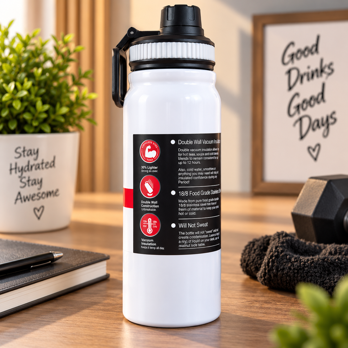 Personalized Vacuum Bottle — supplied product example